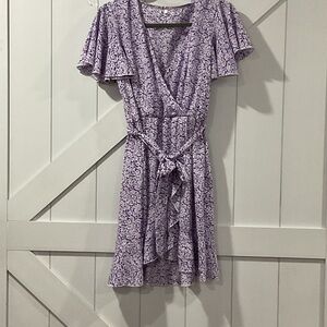 Essentials Lavender Floral Midi Dress